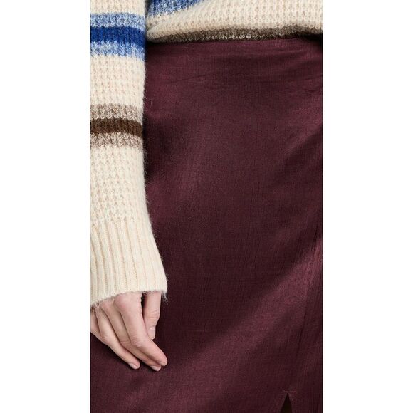 MINKPINK Nador Flounce Satin Slip skirt wine women’s small. - Picture 4 of 9